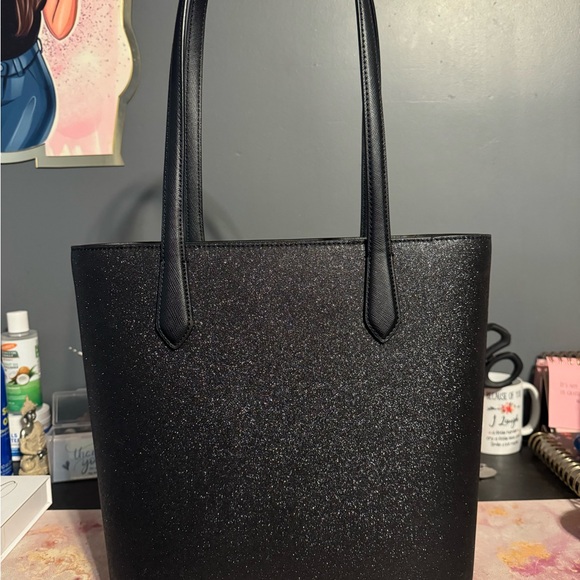 Kate spade black glitter set.  Tote, wallet and tote, Cosmetic pouch. (3 pcs) - Picture 6 of 16